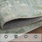 Aelenmu 6x9 Area Rugs for Living Room Bedroom Dining Room Washable Green | Soft - Image 4