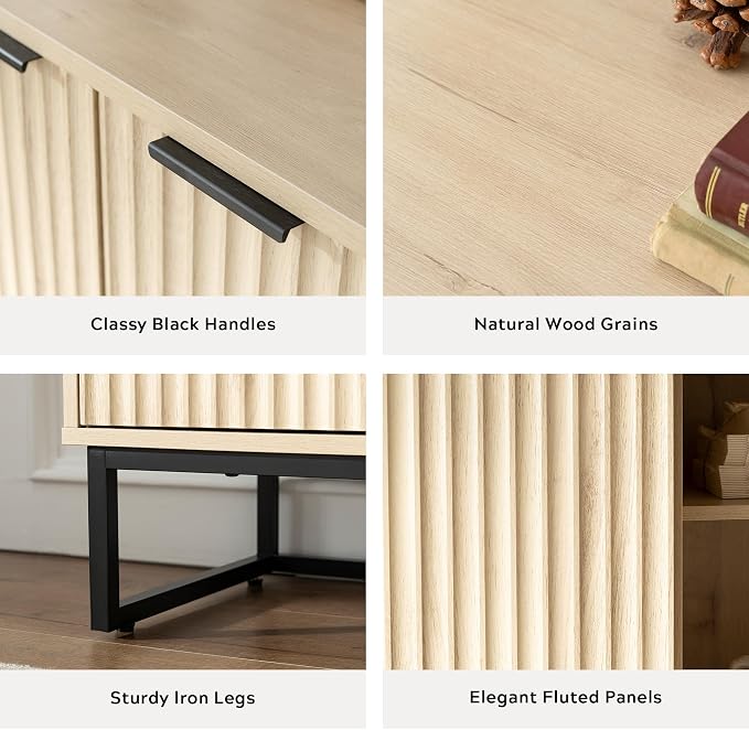 EYYTHUNG Fluted Storage Cabinet - Image 3