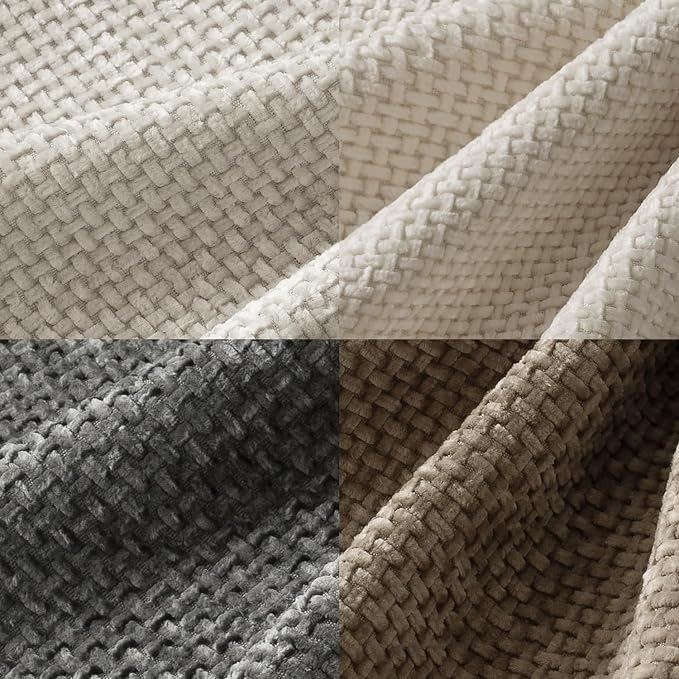 MIULEE Decorative Chenille Lumbar Pillow Covers Neutral 12x20 Pack of 4 | Mid - Image 2
