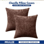 MIULEE Decorative Couch Throw Pillow Covers 18x18 in Red Brown 2 Pack | Modern - Image 7