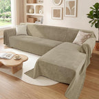 2 Pieces Sectional Couch Covers L Shaped Cover XXL Quicksand | Thick Washable by Unknown