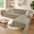 2 Pieces Sectional Couch Covers L Shaped Cover XXXL Quicksand | Thick Washable by Unknown