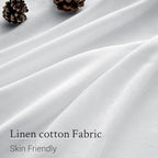 Topfinel Beige White Pinch Pleat Linen Curtains - Image 2