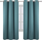 Sea Teal Thermal Blackout Curtains/42 x 72 Inch/Set of 2 Panels Room Darkening - Image 2