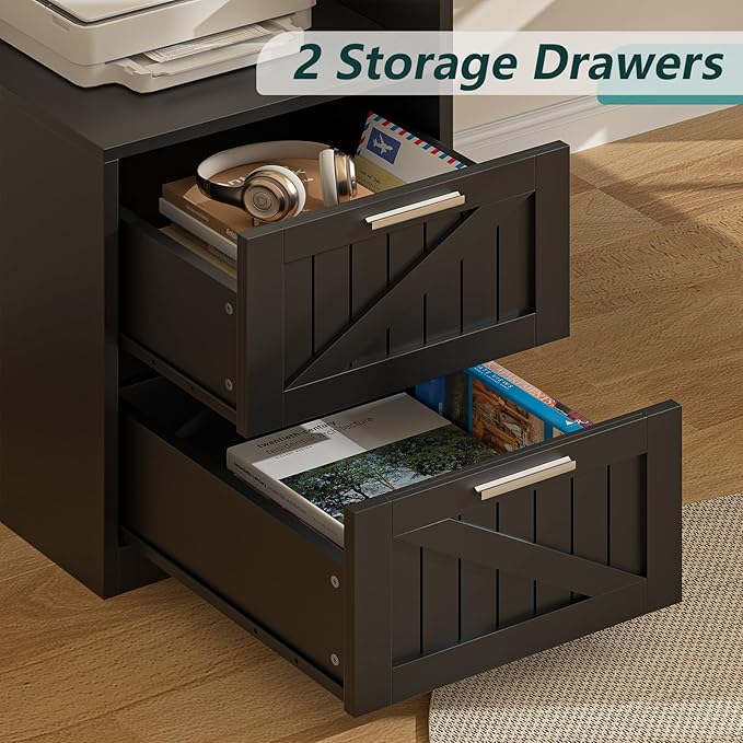 YOMILUVE 63" Farmhouse L Shaped Desk - Image 4