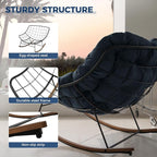 Grand patio Outdoor Rocking Chair, E-Coated Modern Cozy Lounge Rocker Chair - Image 6