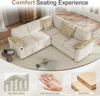 Hanherry Sectional Couch with Pull Out Sofa Bed, Chenille Sleeper Sofa with 2 - Image 7