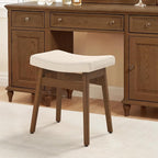 LUE BONA Solid Wood Vanity Bench Stool, 17.3" H Ergonomic Saddle Stool by LUEBONA