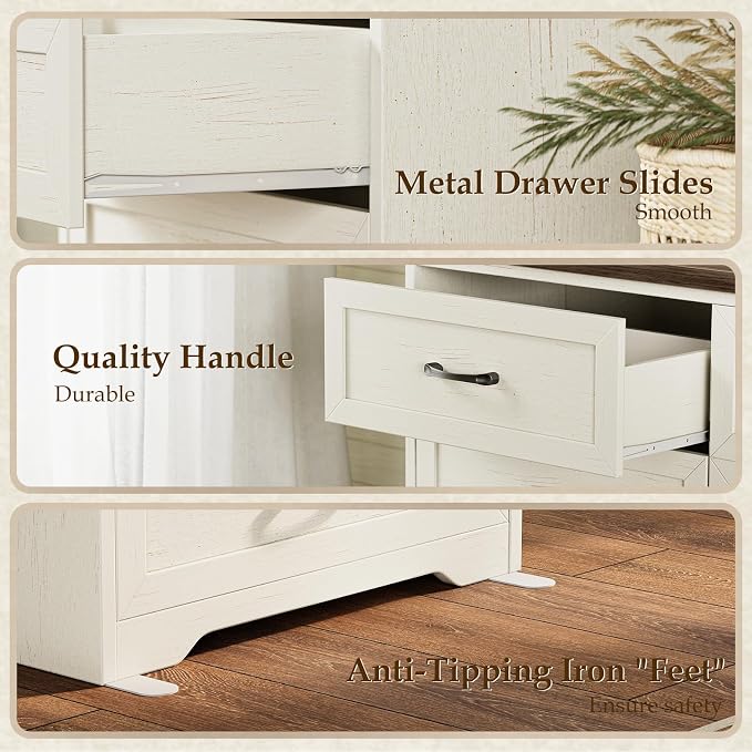 AODK Farmhouse Tall 6 Drawer Dresser - Image 6