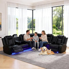 Power Reclining Leather Sectional Couch - Image 7