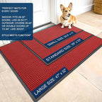 OLANLY 2-Pack Front Door Mats 47x23, Waterproof Heavy-Duty Doormats | Red - Image 2
