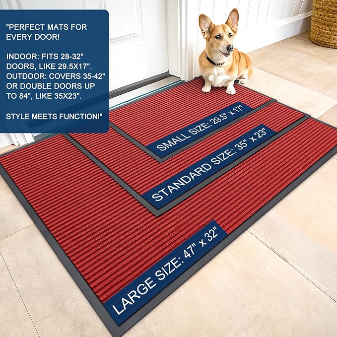 OLANLY Front Door Mat 29.5x17, Waterproof Heavy-Duty Indoor Outdoor Doormat | - Image 2