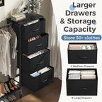 OLIXIS Dresser with Hanging Rack, 4 in 1 Storage Fabric Dresser - Image 4