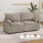 Vesgantti 74" Loveseat Sofa for Living Room, Comfy Cloud Couch Deep Seat - Image 2