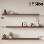 Fun Memories 72 Inch Fireplace Mantel Shelf, Deep Floating Shelves - Image 3
