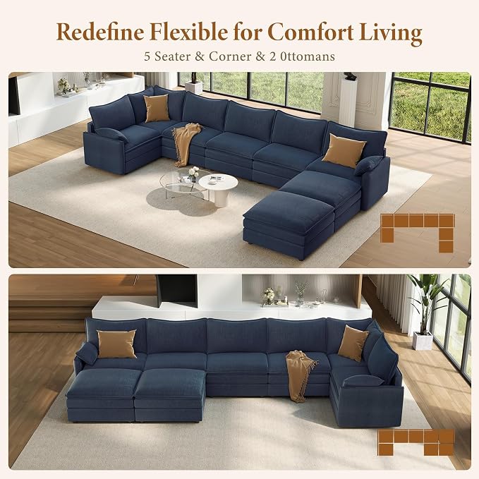Vesgantti Large Modular Sectional Sofa, Big Comfy Cloud Couch - Image 7