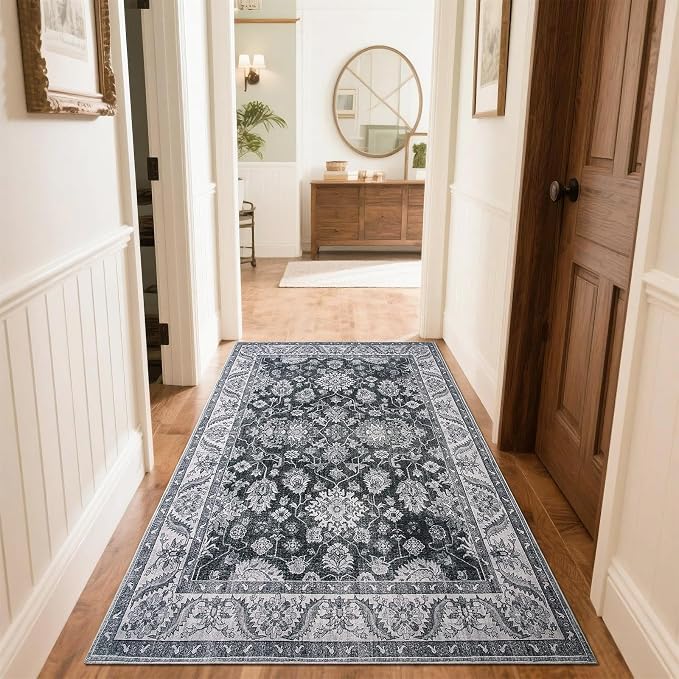 Washable Runner Rug, 2x6Ft Floral Runners - Image 7