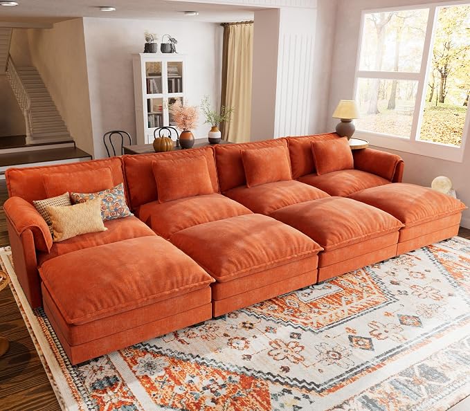 ELUCHANG Oversized 153" Modular Sectional Sofa, Comfy Deep Seat Cloud Couch by ELUCHANG
