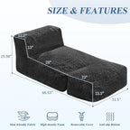 Hobestluk Bean Bag Chair Big Bean Bag Lounger - Image 2