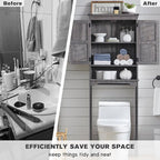 ACCOHOHO Over The Toilet Storage Cabinet, Farmhouse Bathroom Cabinet - Image 4