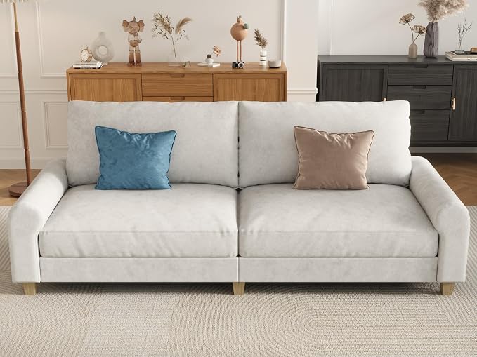EASE MOOSE 70.6" Modern Deep Seat Loveseat Couch, Soft Velvet Sofa - Image 4