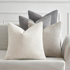 MIULEE Timeless Neutral Euro Sham Pillow Covers 24x24 Set of 4 Mid Century by MIULEE