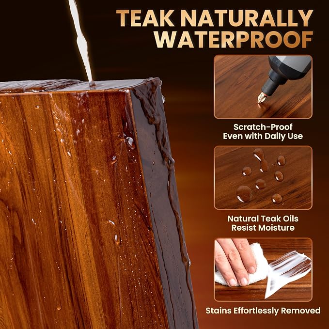 36 Inch Teak Floating Shelves Set of 2 - Image 4