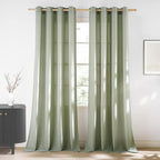NICETOWN Thick Linen Greyish Green Curtains by NICETOWN