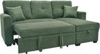 L Shaped Sectional Couch with Storage and Pull Out Bed, 3 Seater Sleeper Sofas - Image 6