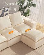 107" Comfy Cloud Couch with L-Shape Chaise & Deep Seat, Modular Sectional Sofa - Image 5