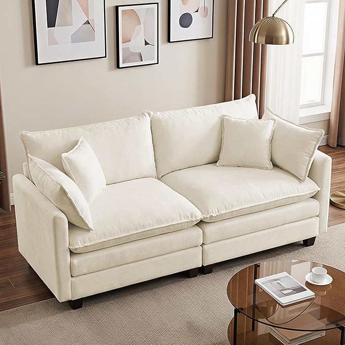 78" Modular Sectional Sofa, Cloud Couch Loveseat Sofa, Deep Seat Washable by Unknown