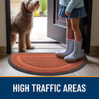 OLANLY Half Circle Front Door Mat Outside 47x23 All-Season Rubber Doormat | - Image 6