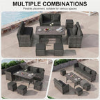 LOUVIXA 7 Pieces Patio Furniture Set, Outdoor Patio Furniture, Wicker - Image 3