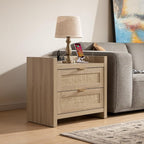 SICOTAS Rattan Nightstand Bedside Table - Image 5