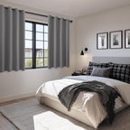 Blackout Curtains for Bedroom, Light Grey, 52 x 45 Inch, 2 Panels | Thermal - Image 6