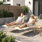 Outsunny Chaise Lounge Chair Outdoor Set of 2 - Image 8