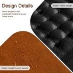 WUTUTUEE 24" Faux Leather Square Storage Ottoman - Image 4