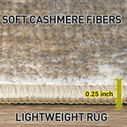 9x12 Area Rugs for Living Room: Washable Abstract Brown White Carpet | Non-slip - Image 8
