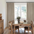 MIULEE Sand Pinch Pleated 100% Blackout Linen Curtains 40x96 Inches | Room - Image 7
