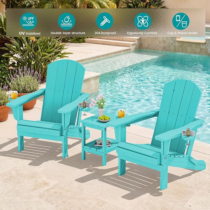 SERWALL Adirondack Chair with Cup Holders - Image 7