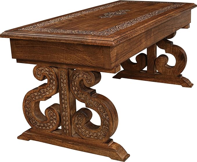 Lightnpro Handcrafted Mango Wood Rectangular Coffee Table - Image 5