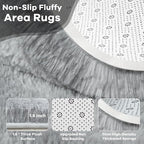6x9 Large Tie-Dyed Grey Fluffy Area Rug Non-Slip - Image 4