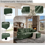 L Shaped Sectional Couch with Storage and Pull Out Bed, 3 Seater Sleeper Sofas - Image 9