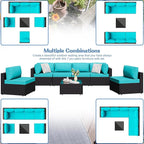 7 Piece Outdoor Patio Furniture Set, All Weather Conversation Set - Image 2