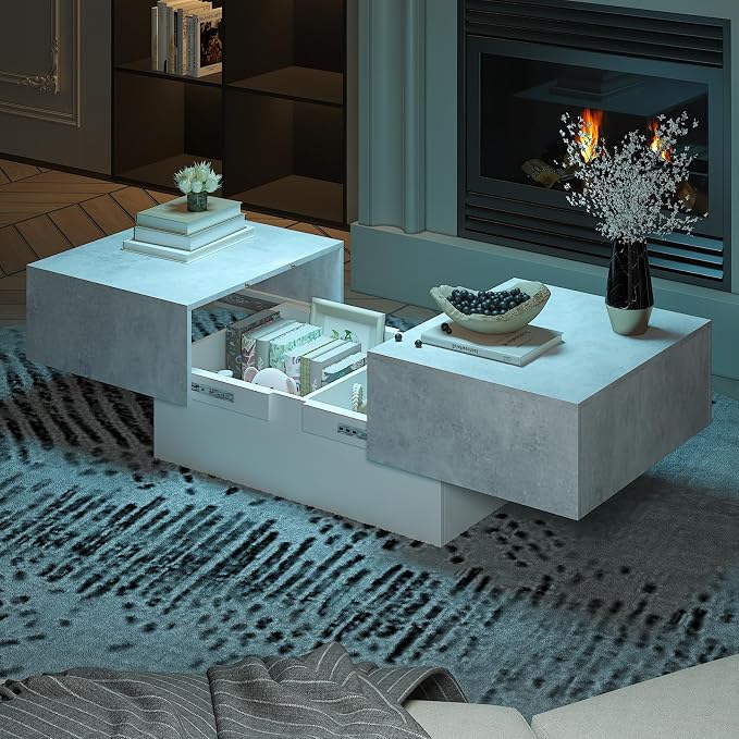 Modern Coffee Table with Storage - Image 4