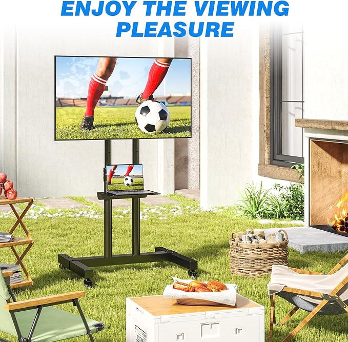 Rfiver Mobile TV Cart Rolling TV Stand - Image 9