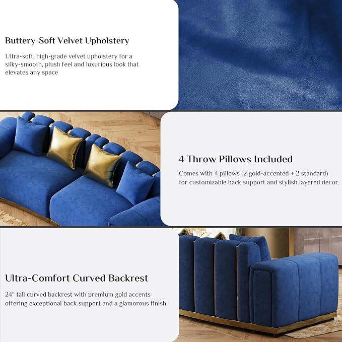 Oversized Velvet Chesterfield Couch - Image 3