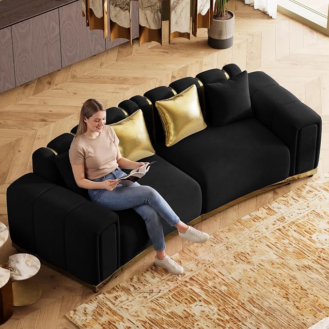 Oversized Velvet Chesterfield Couch - Image 4
