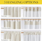 NICETOWN Natural Full Blackout Back Tab Linen Curtains 84" Long 2 Panels - Image 6