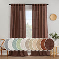 MIULEE Chocolate Brown Linen Curtains 52x108 Inch Long by MIULEE